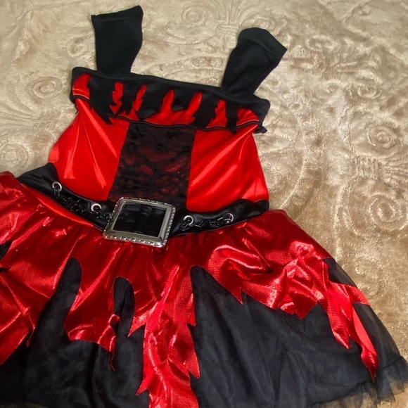 Girl Devil Costume Dress Only Size 7-8 Years - Picture 4 of 16